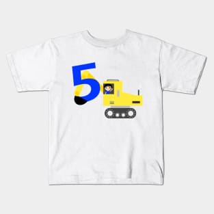 5th birthday | excavator Kids T-Shirt